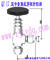 QZ-17 �p���׽�ʽ��������yQZ-17 Double-collet Angle Pattern Wall-separting Needle Valve
